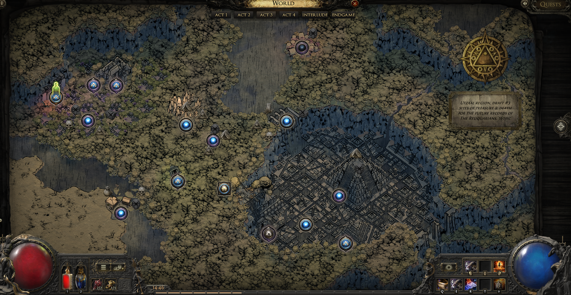 Act 3 — Sandswept Marsh to The Black Chambers world map