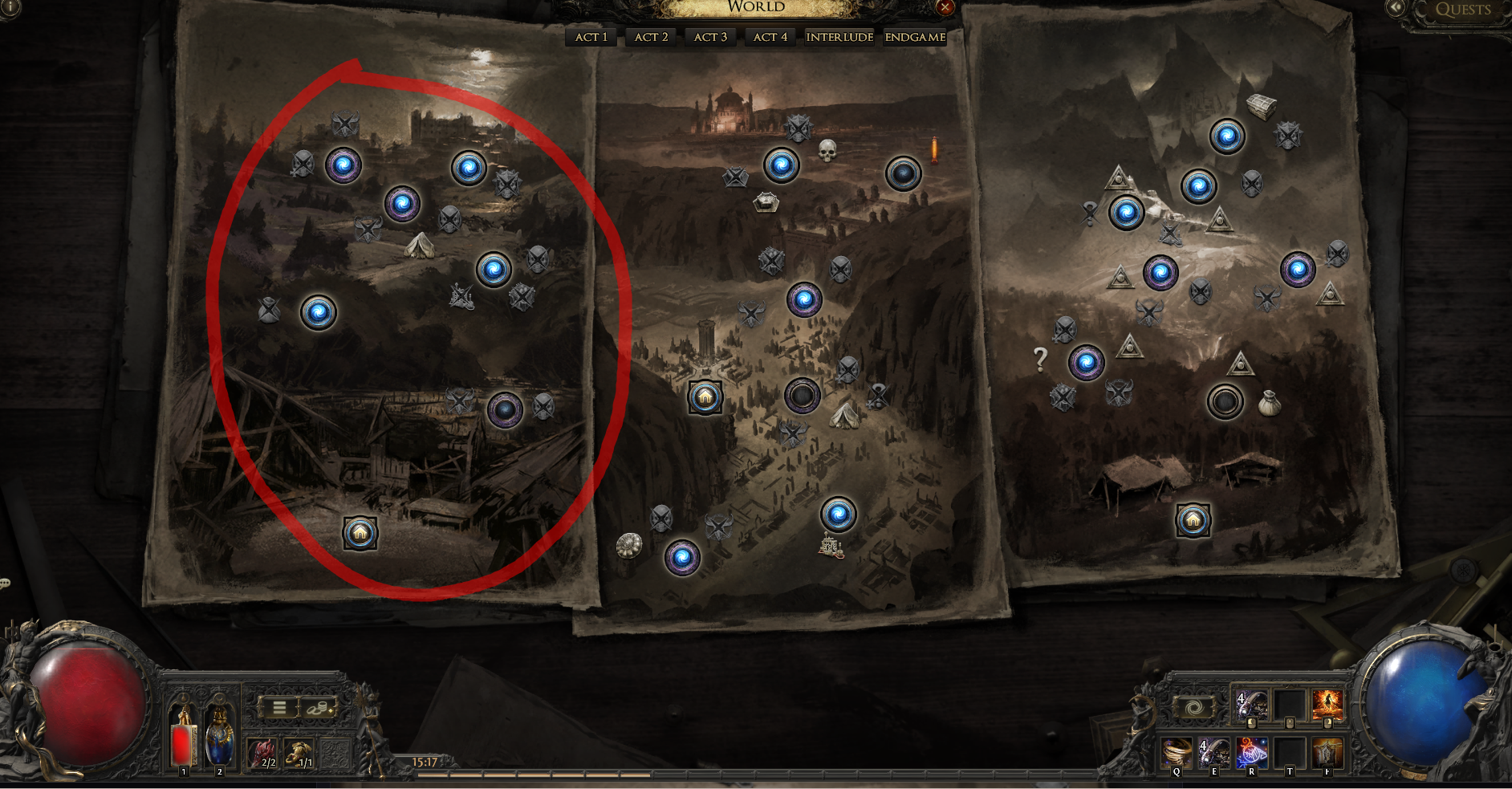 Interlude 5.1 — Ogham (Lv 52–53) world map